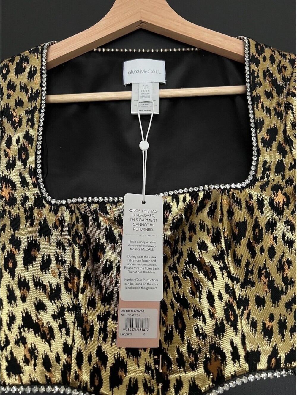 alice McCALL Leopard Print Night Cat Skirt and Top Set Size US 2 MSRP $600 NWT - Picture 9 of 10